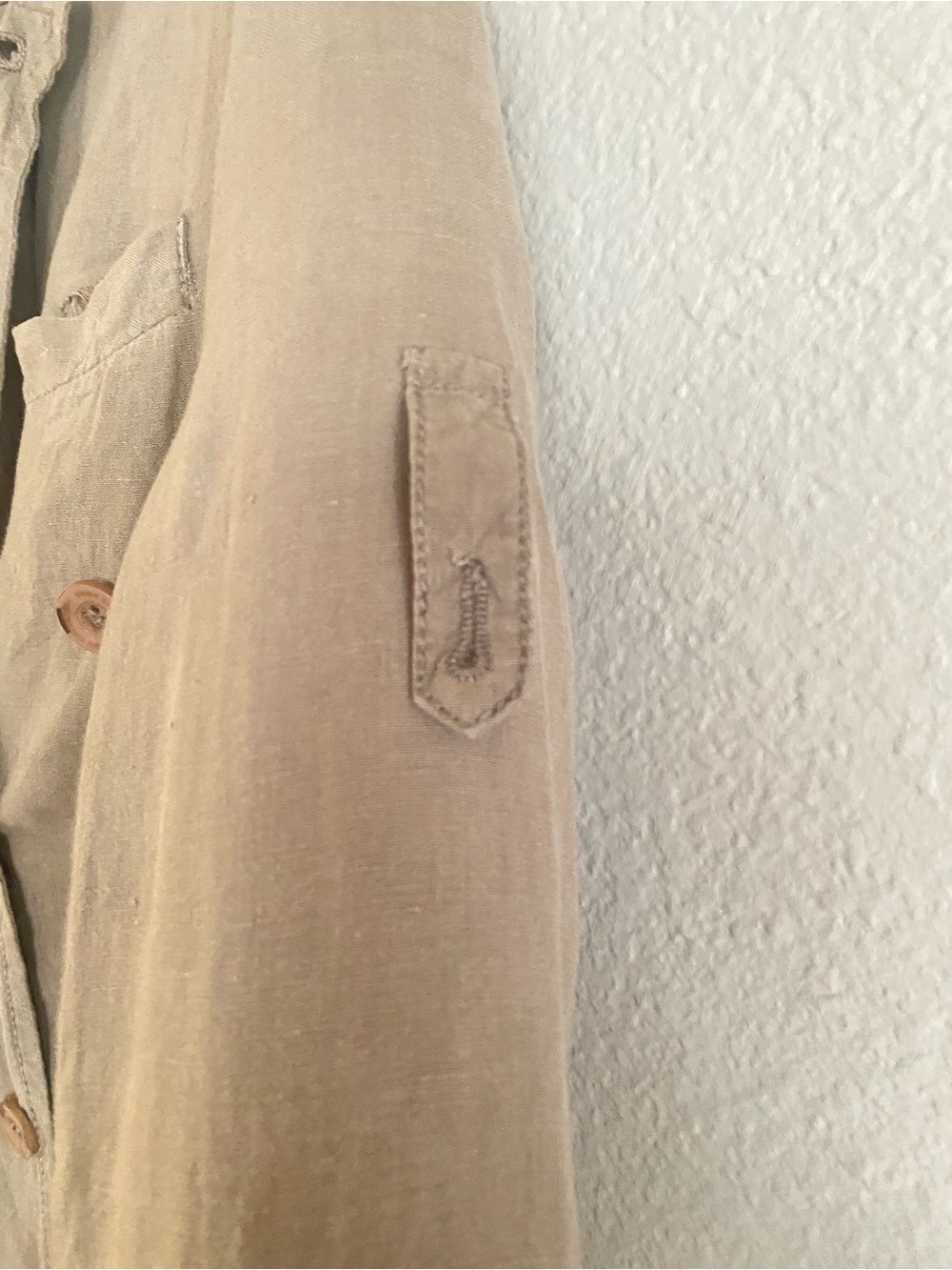 Women's 100% Linen Double-Breasted Lightweight Blazer in Taupe - Picture 6 of 11